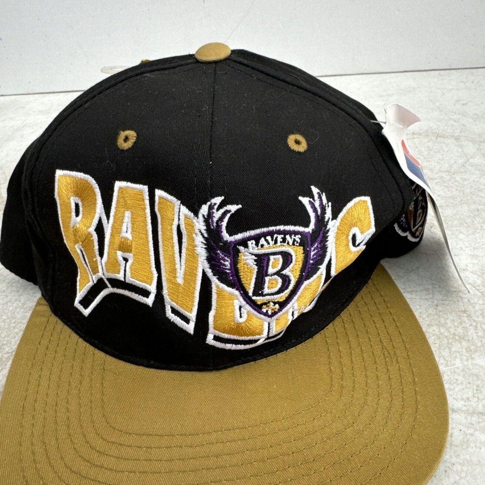 Youth Black and Gold Vintage Baltimore Ravens Two-Tone Snapback Hat - Picture 3 of 11